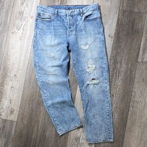 Levi's | 501 CT Distressed Light Blue, 3-button Fly 100% Cotton Jeans